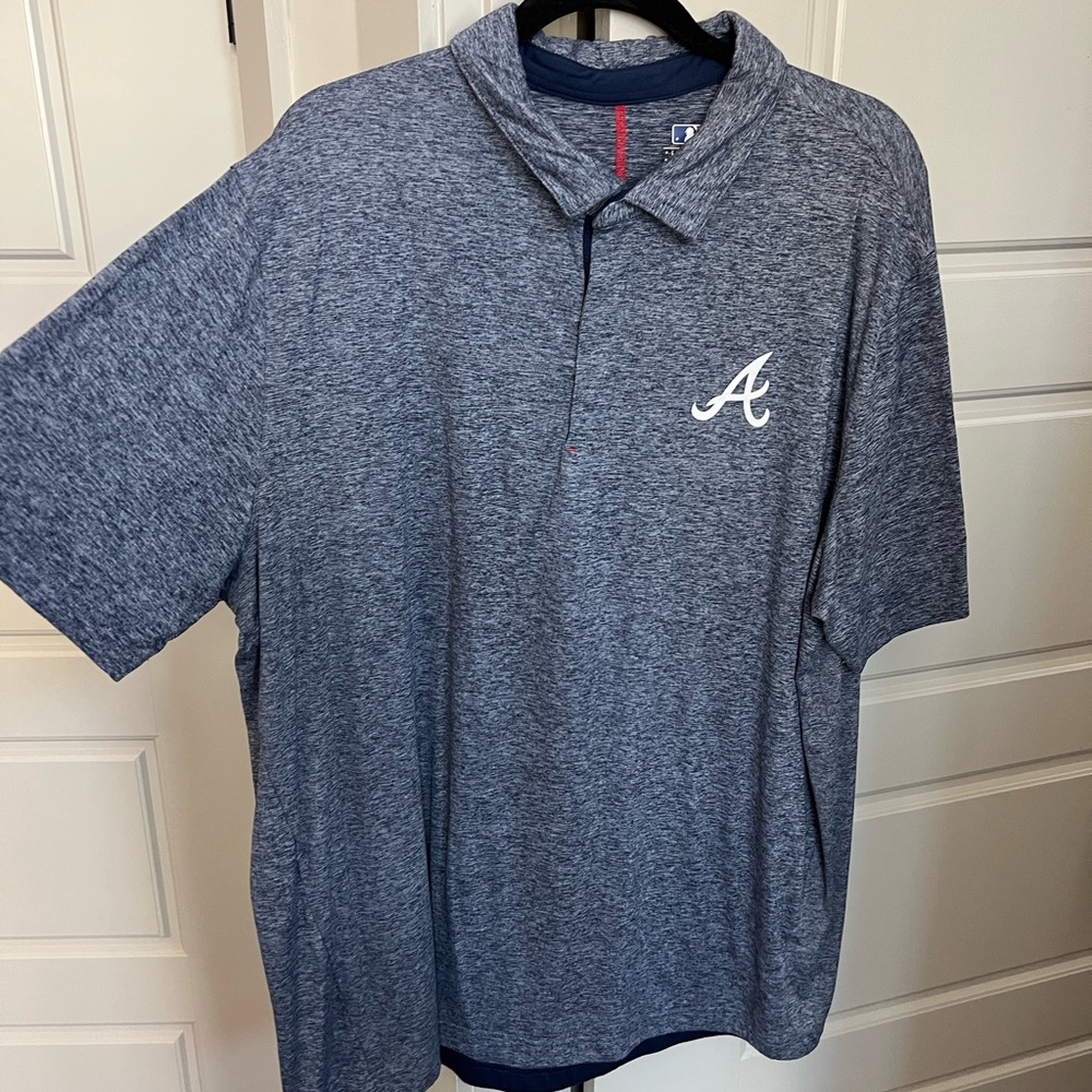 MLB Atlanta Braves Heather Navy Polo Shirt